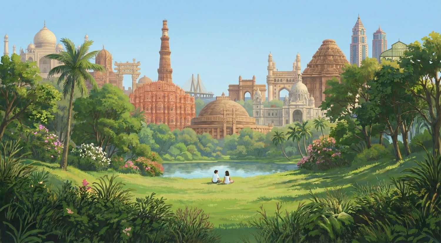 Winter landscape illustration